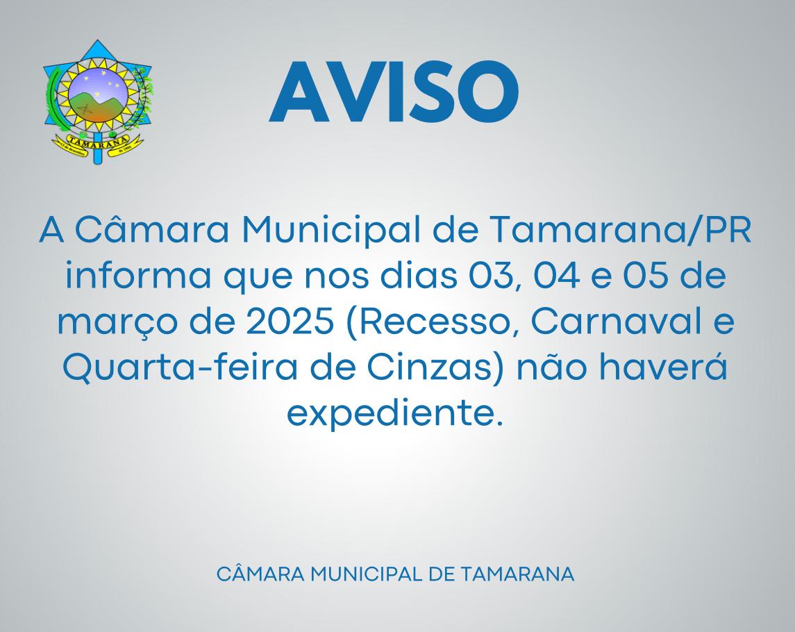 Comunicado de recesso de Carnaval 2025